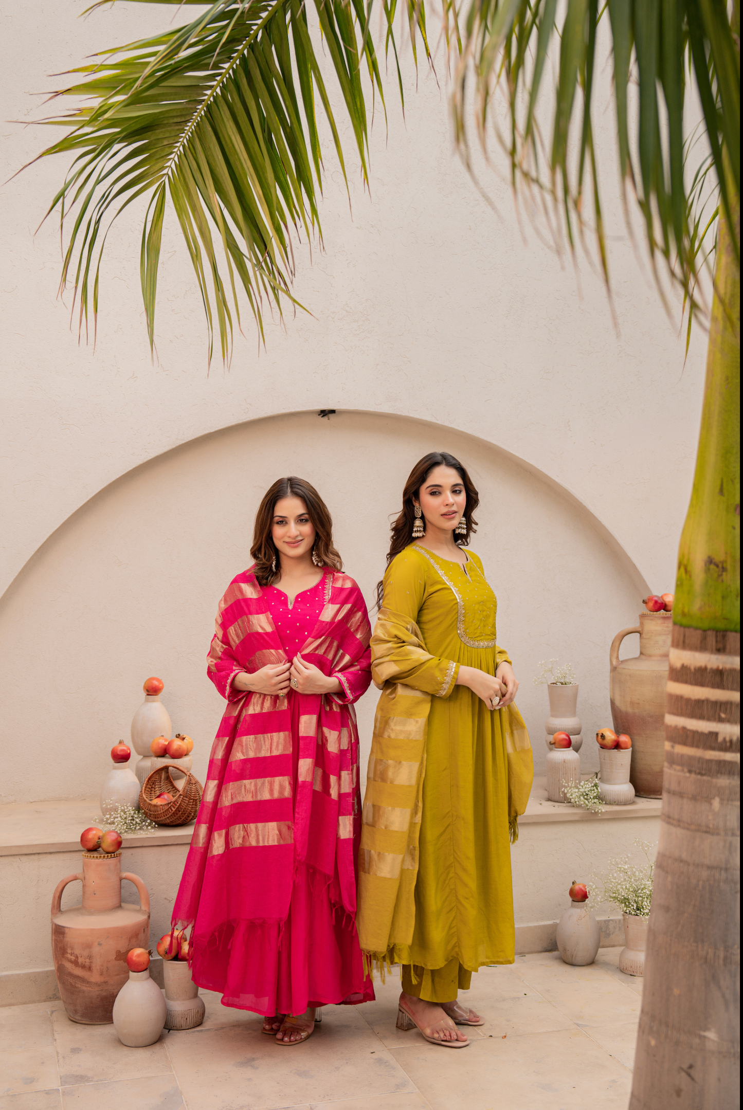 Mustard Bloom Mulberry Silk Suit Set