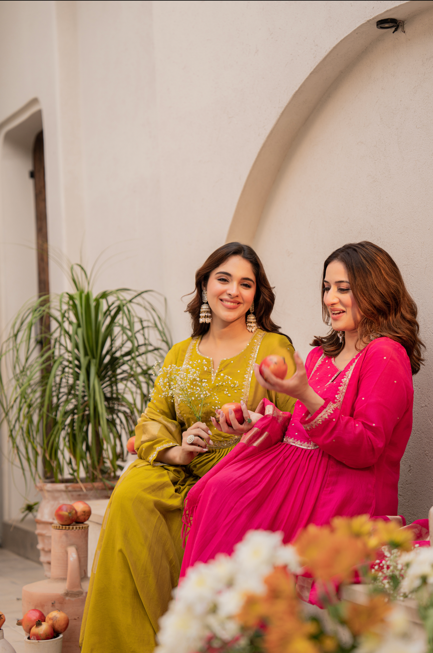 Mustard Bloom Mulberry Silk Suit Set