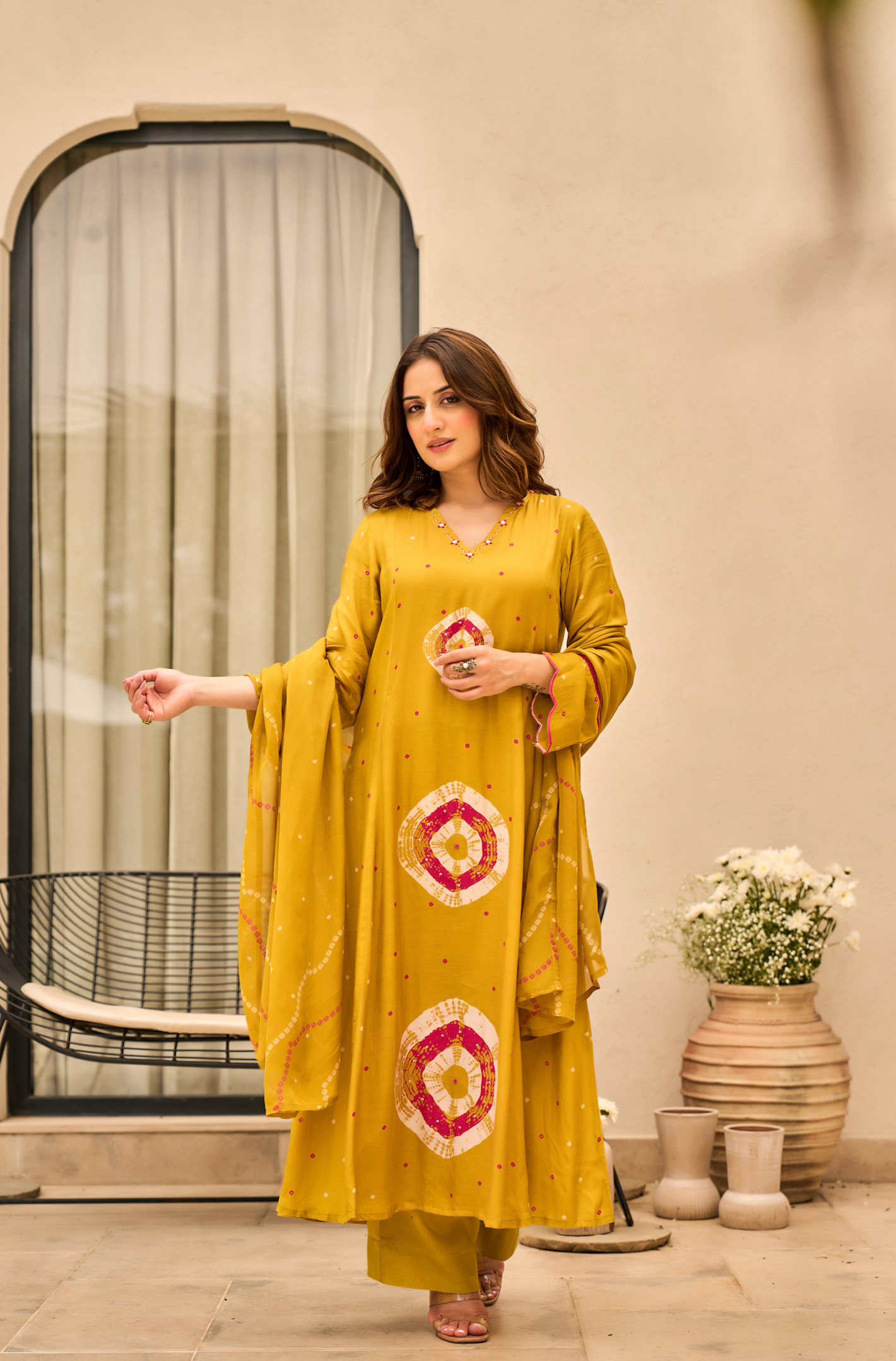 Sunlit Mustard Muslin Suit Set