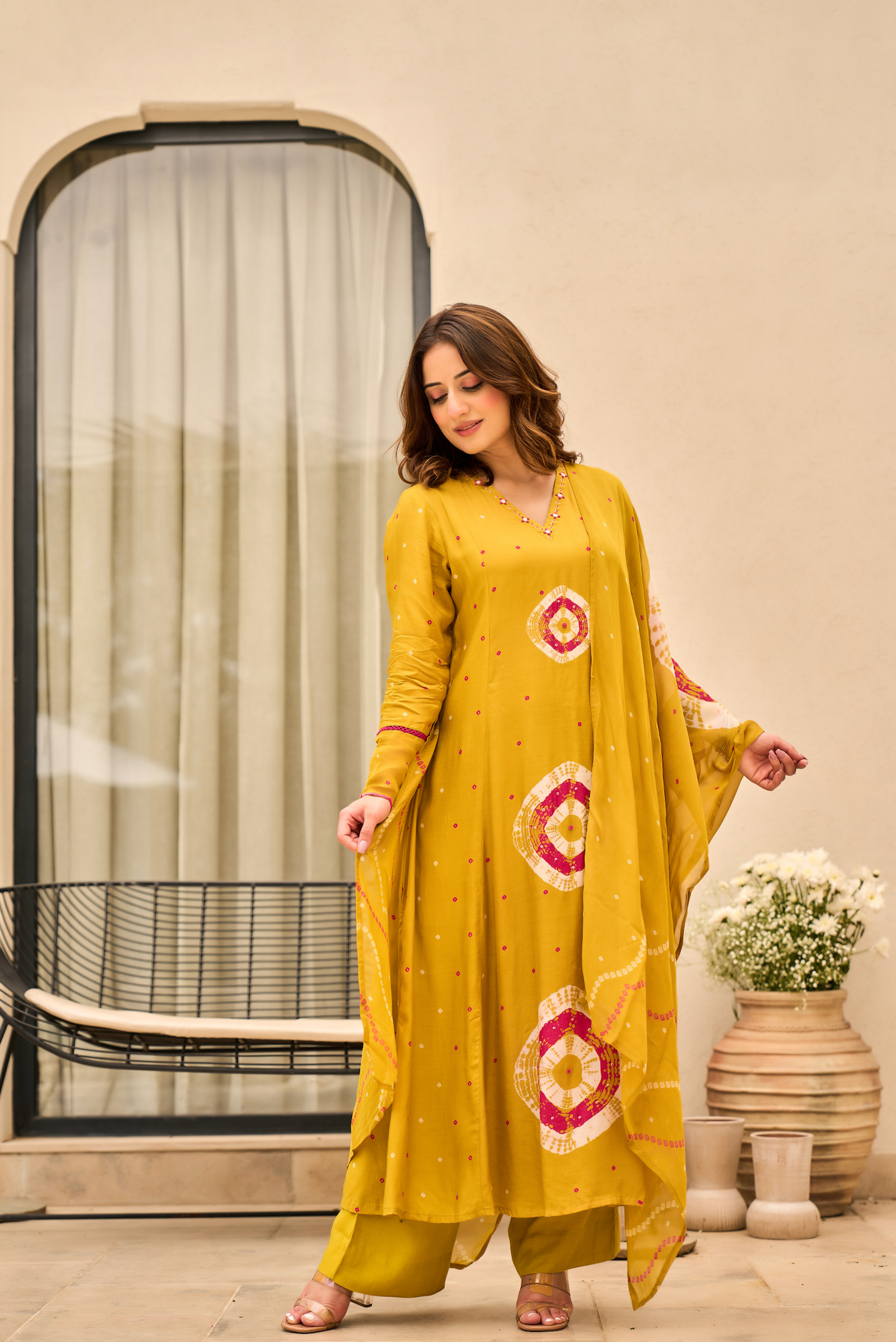 Sunlit Mustard Muslin Suit Set