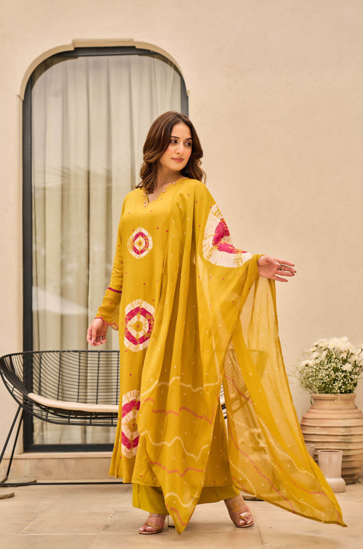 Sunlit Mustard Muslin Suit Set