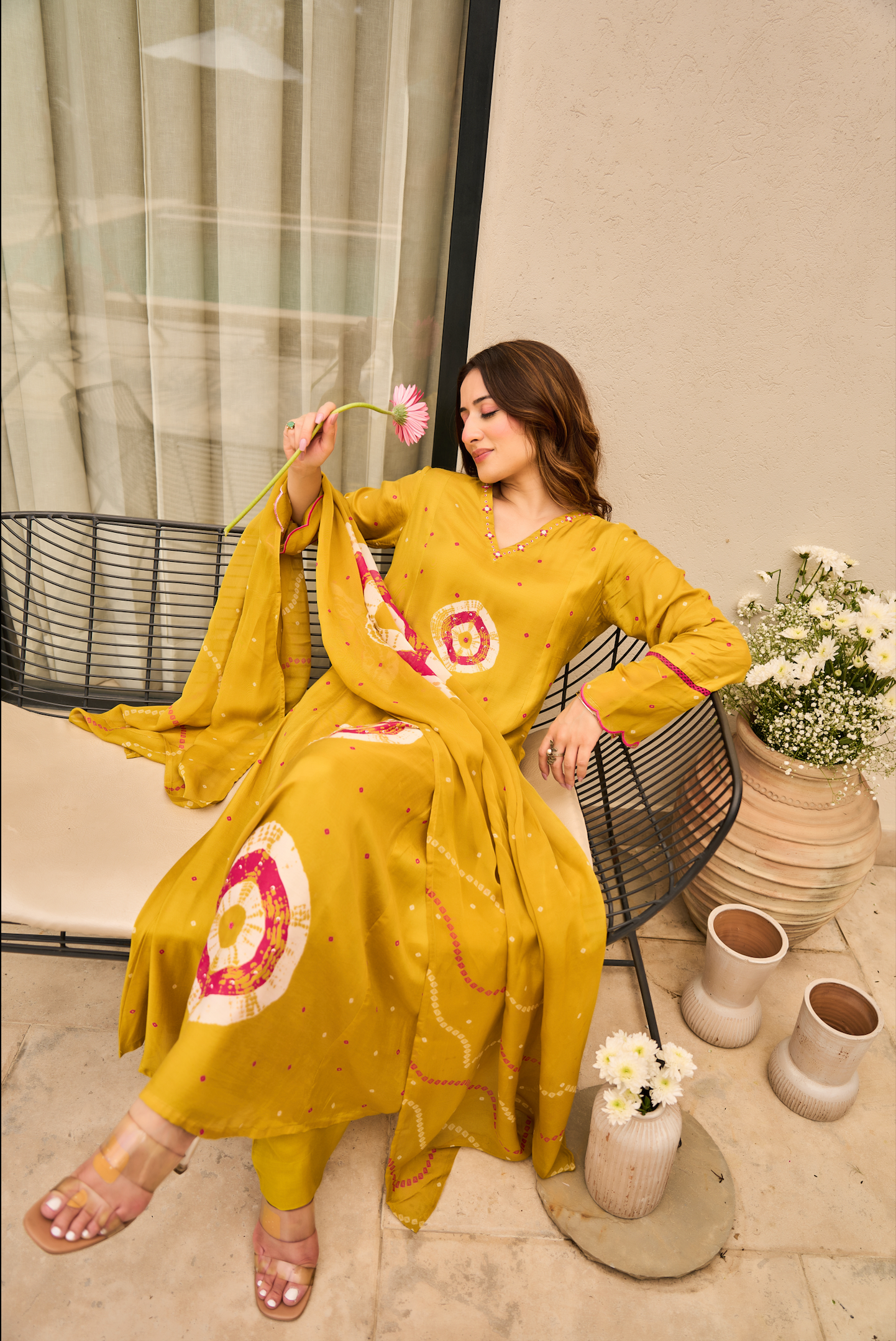 Sunlit Mustard Muslin Suit Set