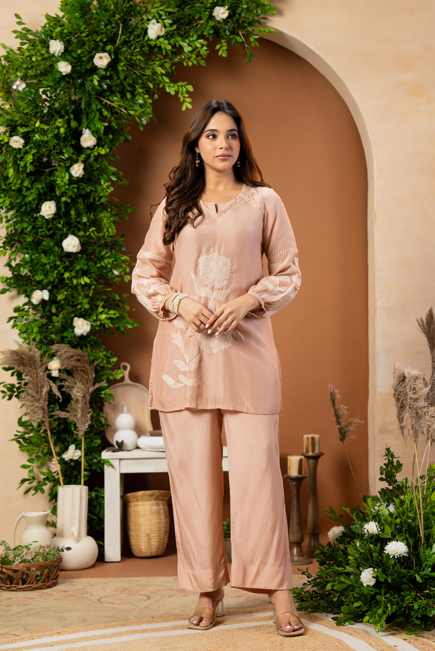 Blush Bloom Mulberry Silk Coord Set