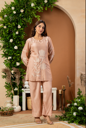 Blush Bloom Mulberry Silk Coord Set