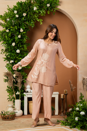 Blush Bloom Mulberry Silk Coord Set