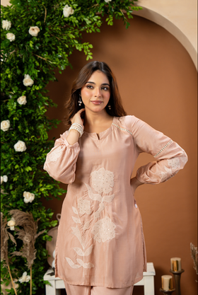 Blush Bloom Mulberry Silk Coord Set