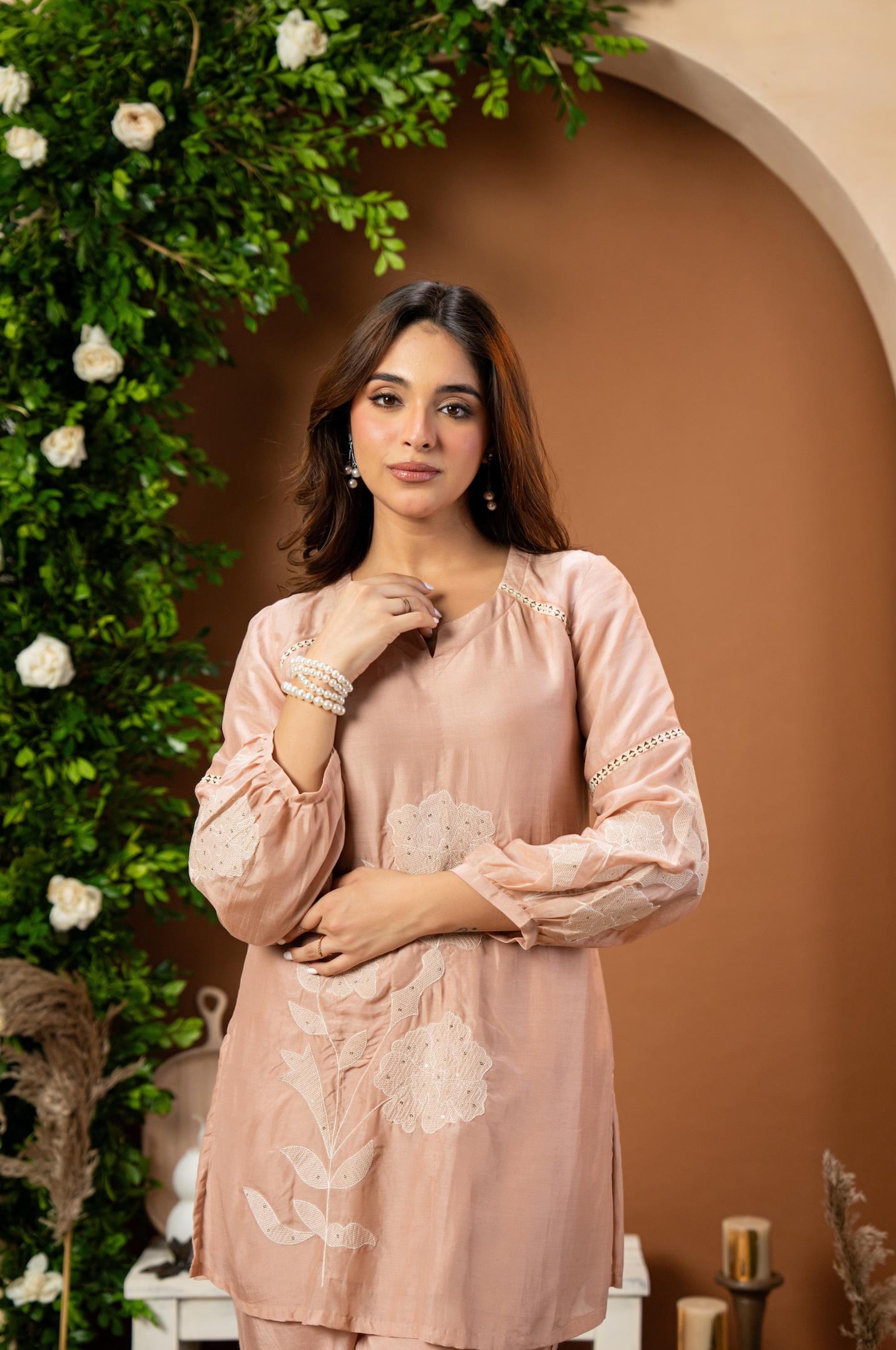 Blush Bloom Mulberry Silk Coord Set