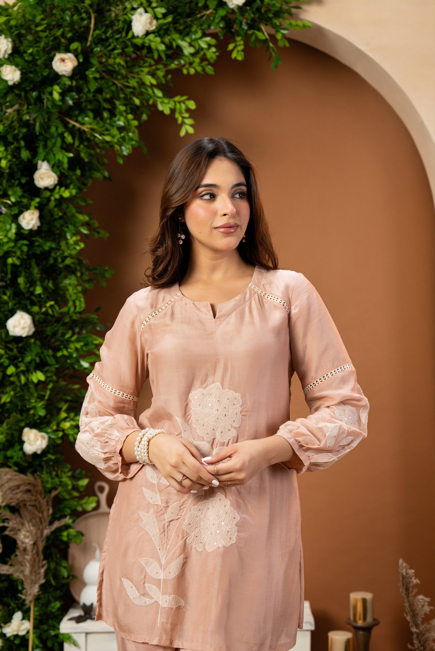 Blush Bloom Mulberry Silk Coord Set