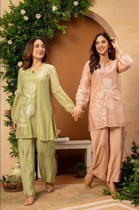 Blush Bloom Mulberry Silk Coord Set