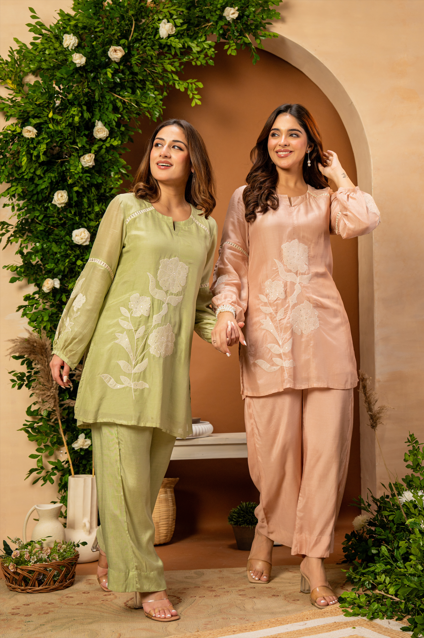 Blush Bloom Mulberry Silk Coord Set