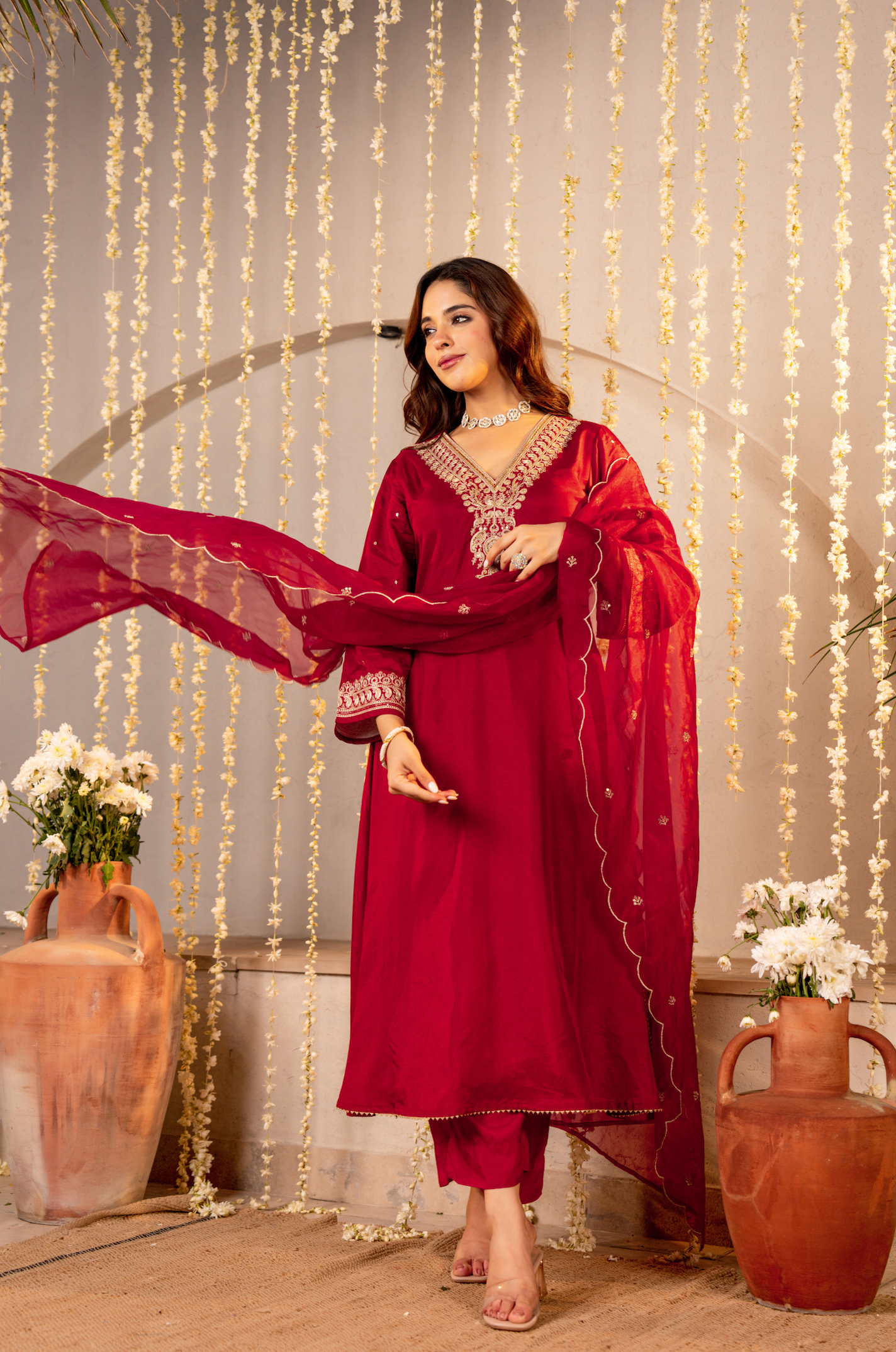 Rosé Ember Silk Suit Set