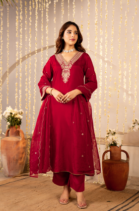 Rosé Ember Silk Suit Set