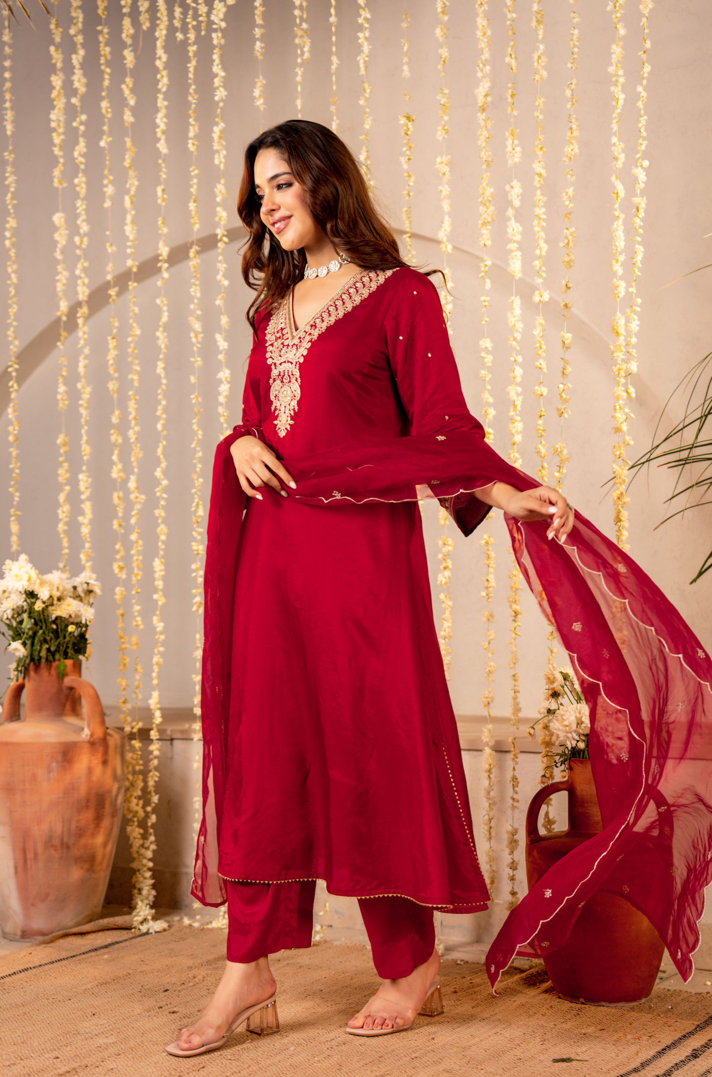 Rosé Ember Silk Suit Set