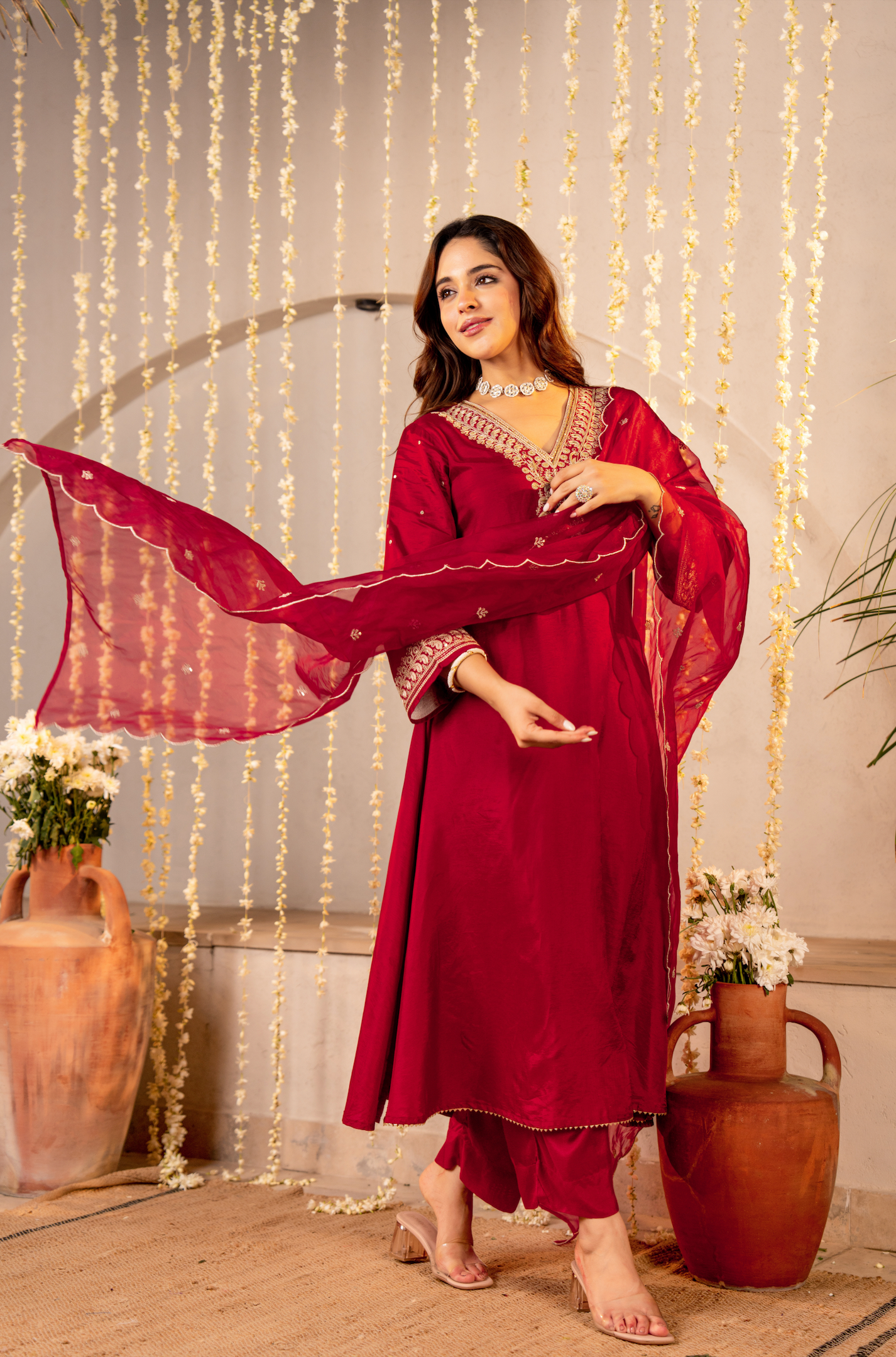 Rosé Ember Silk Suit Set