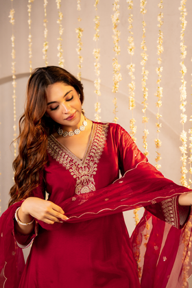 Rosé Ember Silk Suit Set