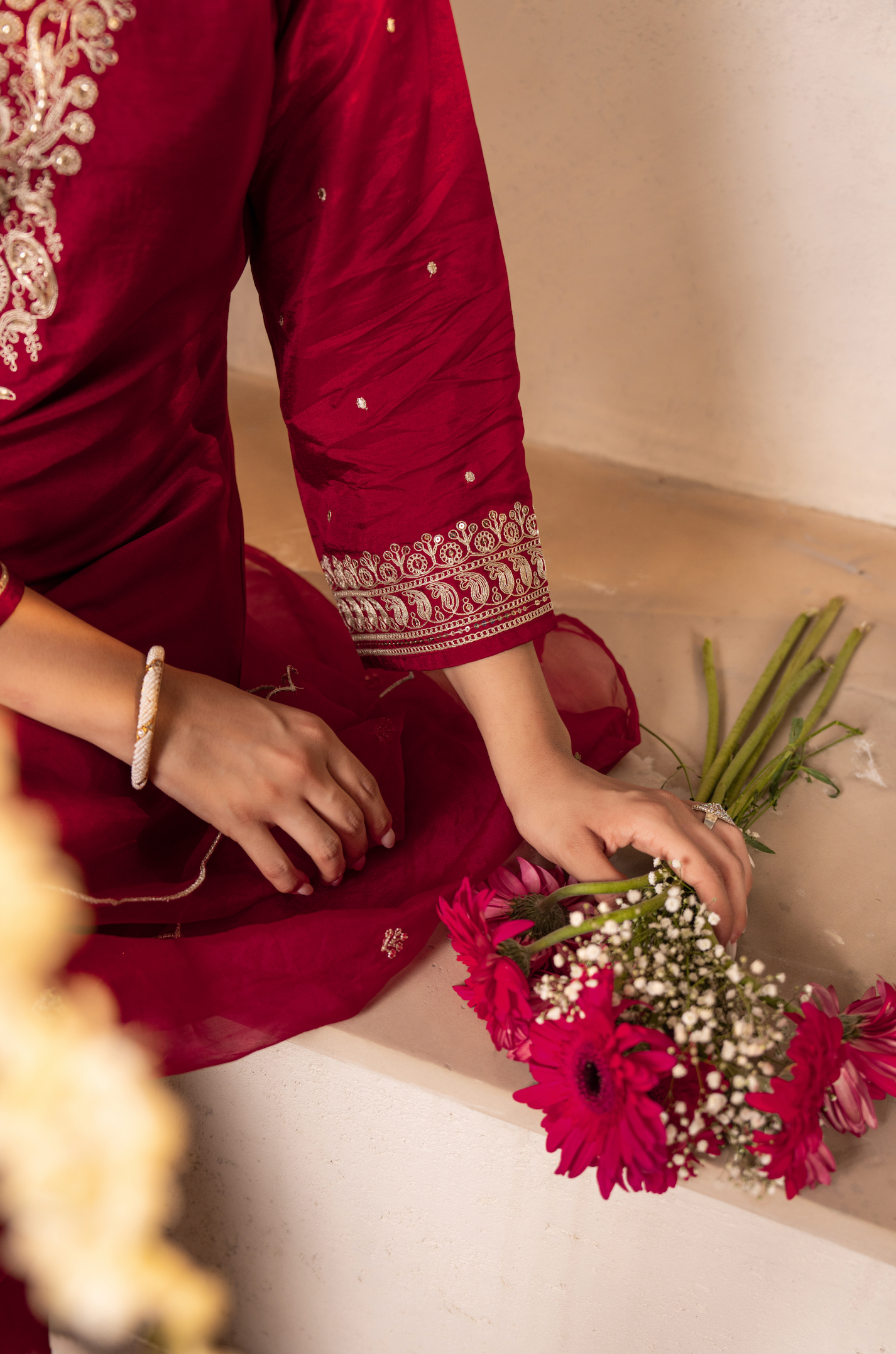 Rosé Ember Silk Suit Set