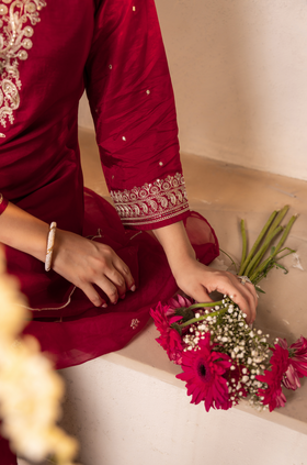 Rosé Ember Silk Suit Set