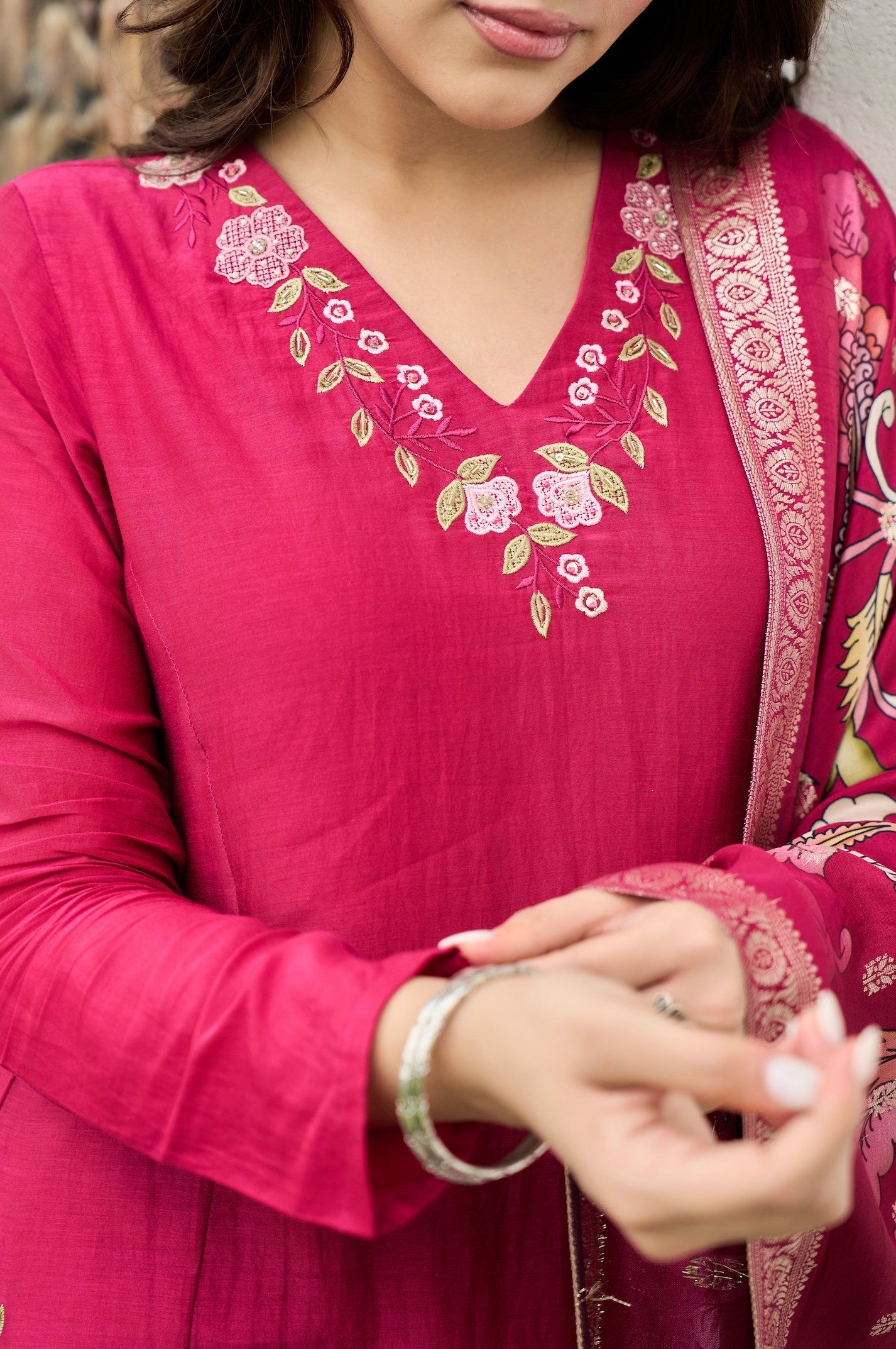 Blush Ember Mul Chanderi Suit Set