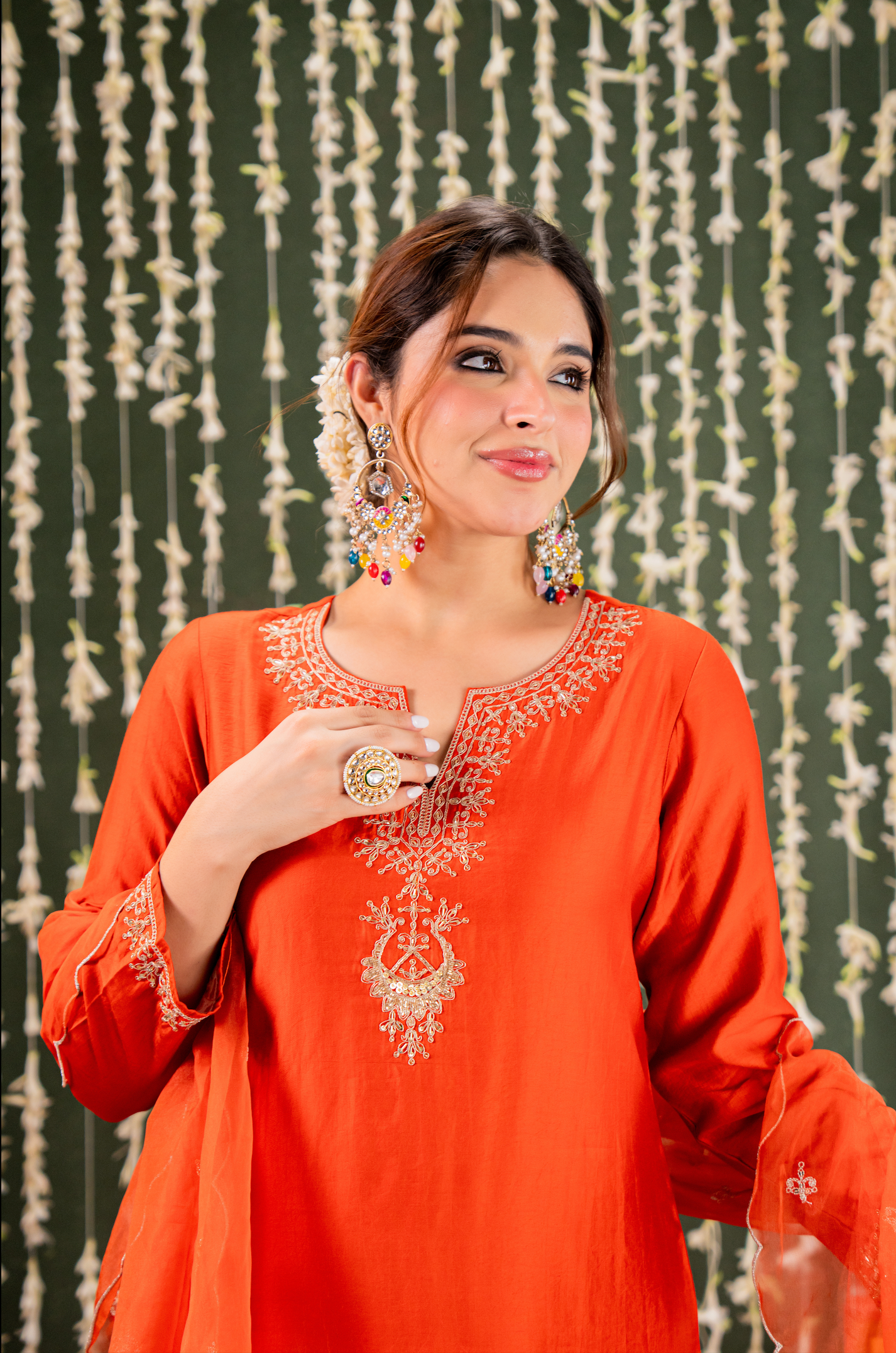 Rust Gold Farsi Salwar Suit Set