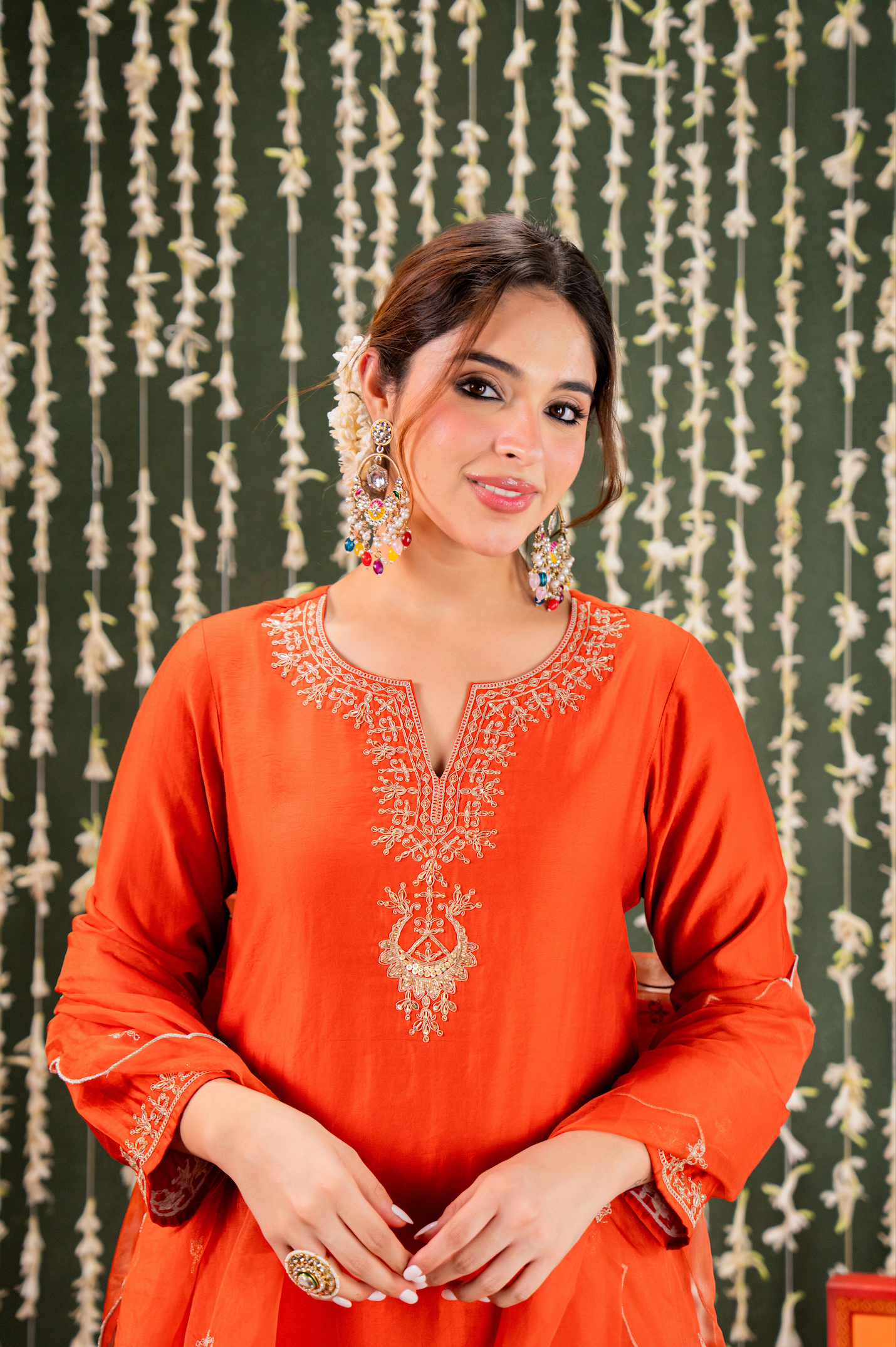 Rust Gold Farsi Salwar Suit Set