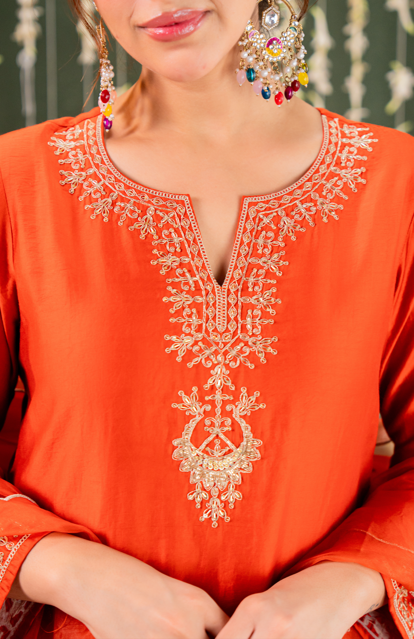 Rust Gold Farsi Salwar Suit Set