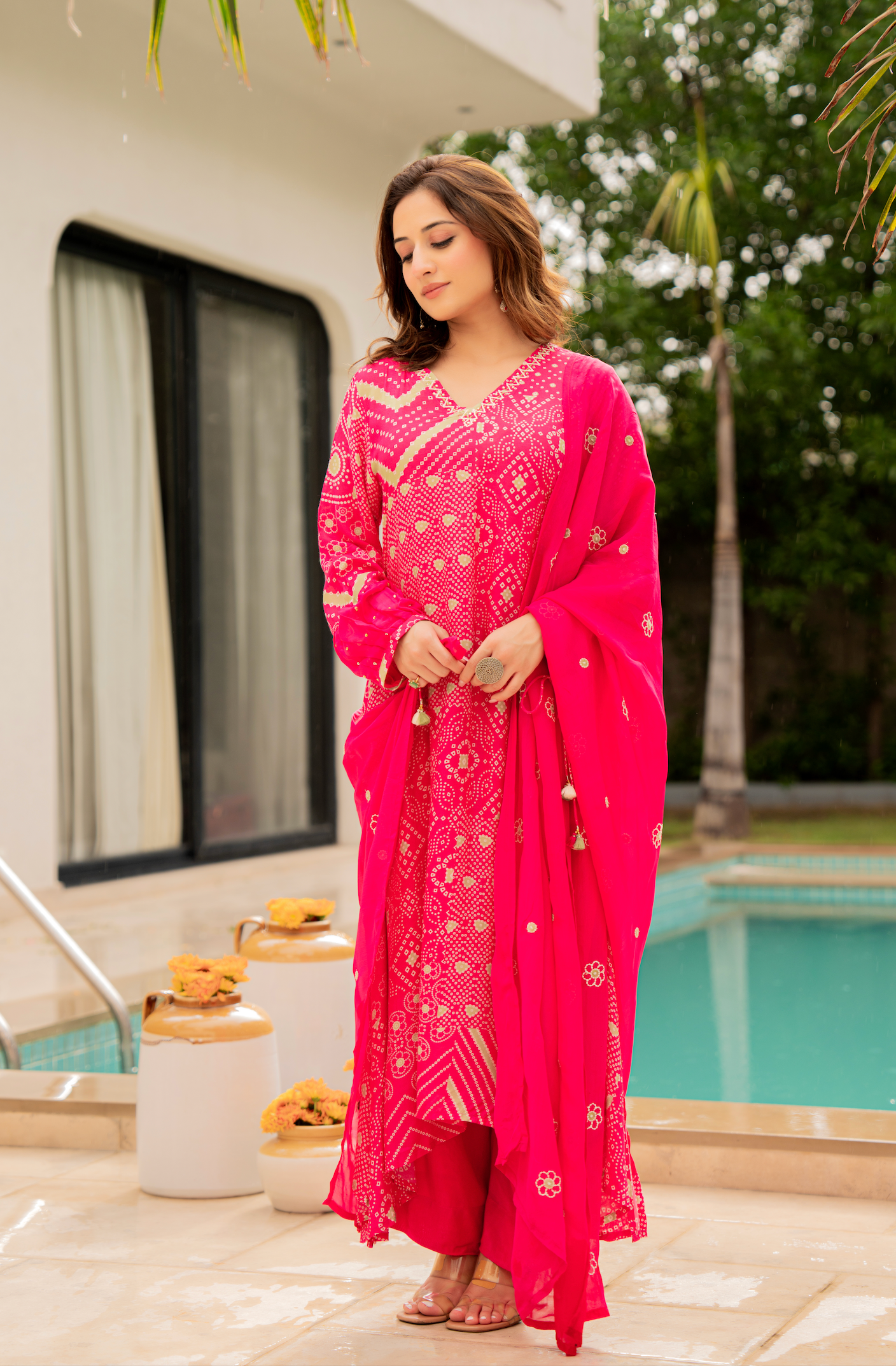 Rose Sage Muslin Suit Set
