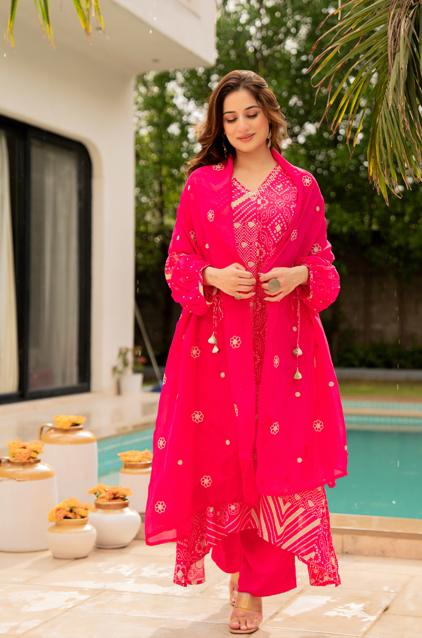 Rose Sage Muslin Suit Set