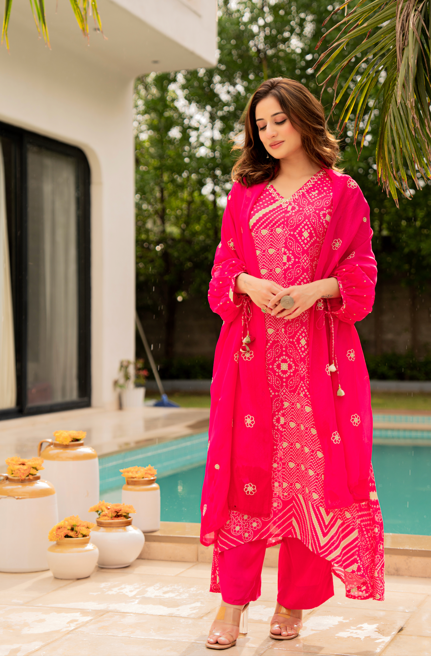 Rose Sage Muslin Suit Set