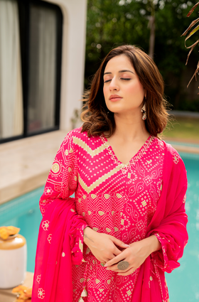 Rose Sage Muslin Suit Set