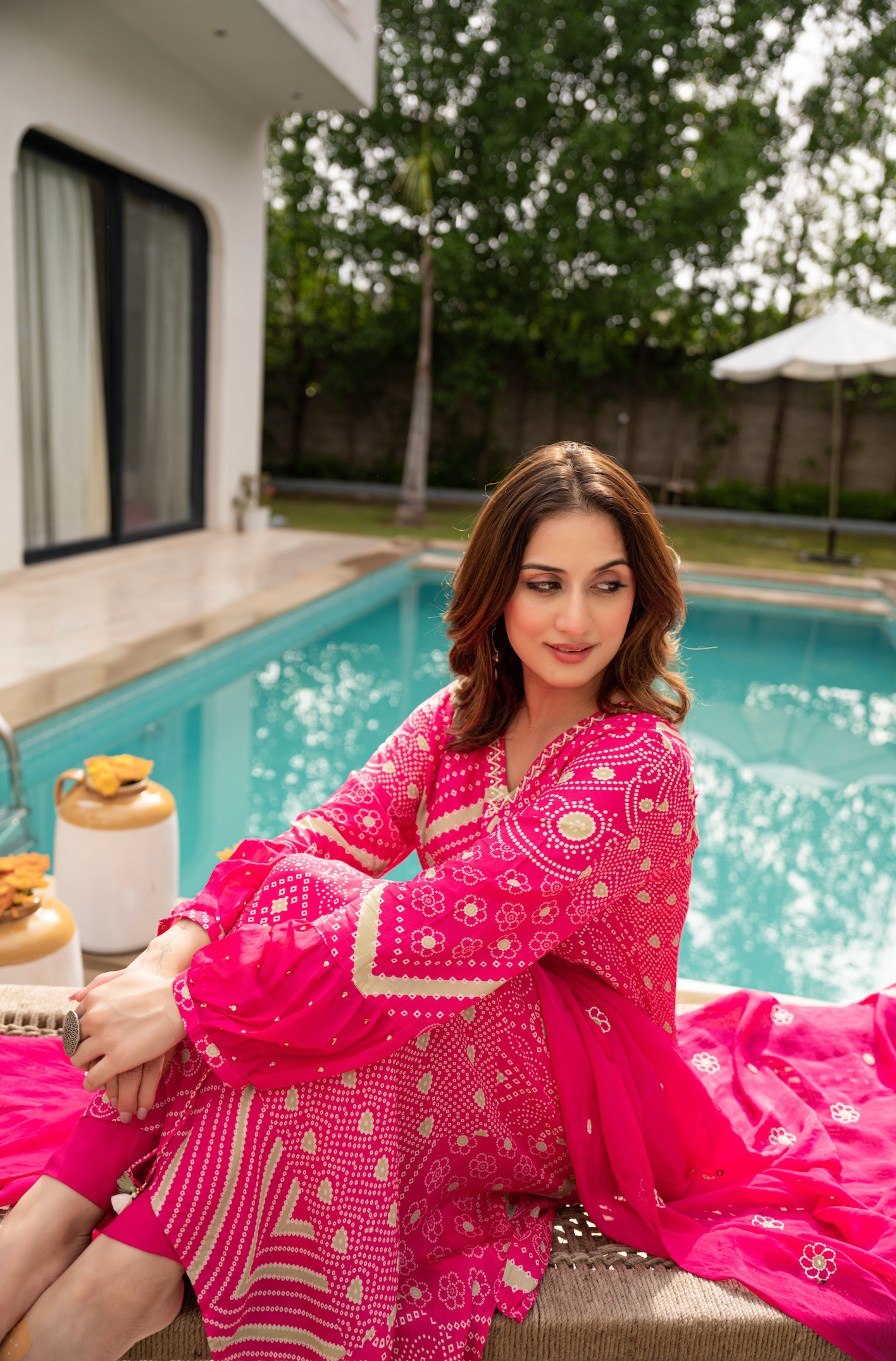 Rose Sage Muslin Suit Set