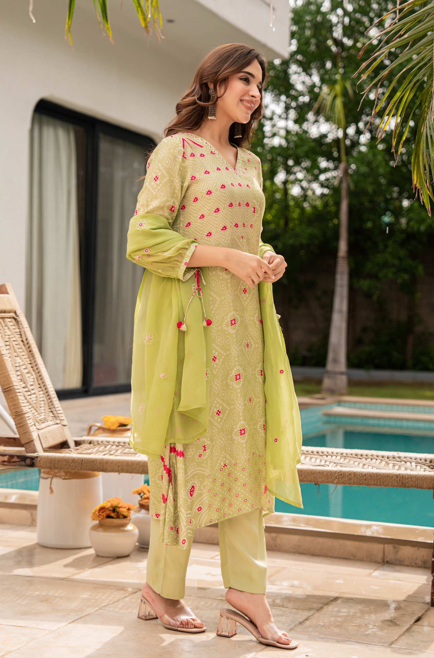 Mint Blossom Muslin Suit Set