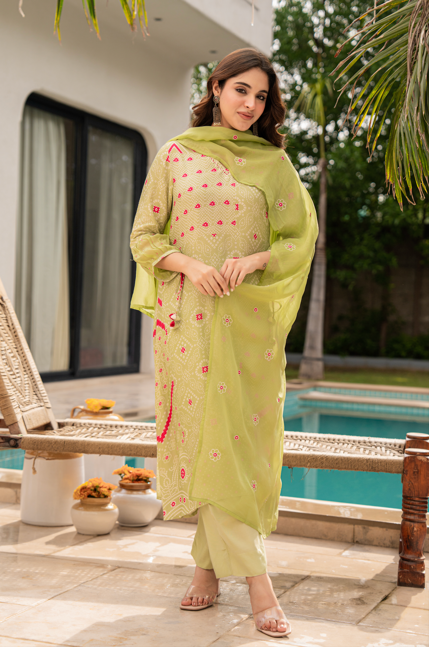 Mint Blossom Muslin Suit Set