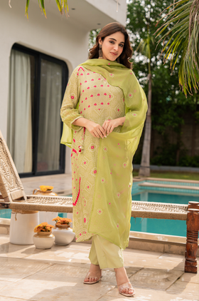 Mint Blossom Muslin Suit Set