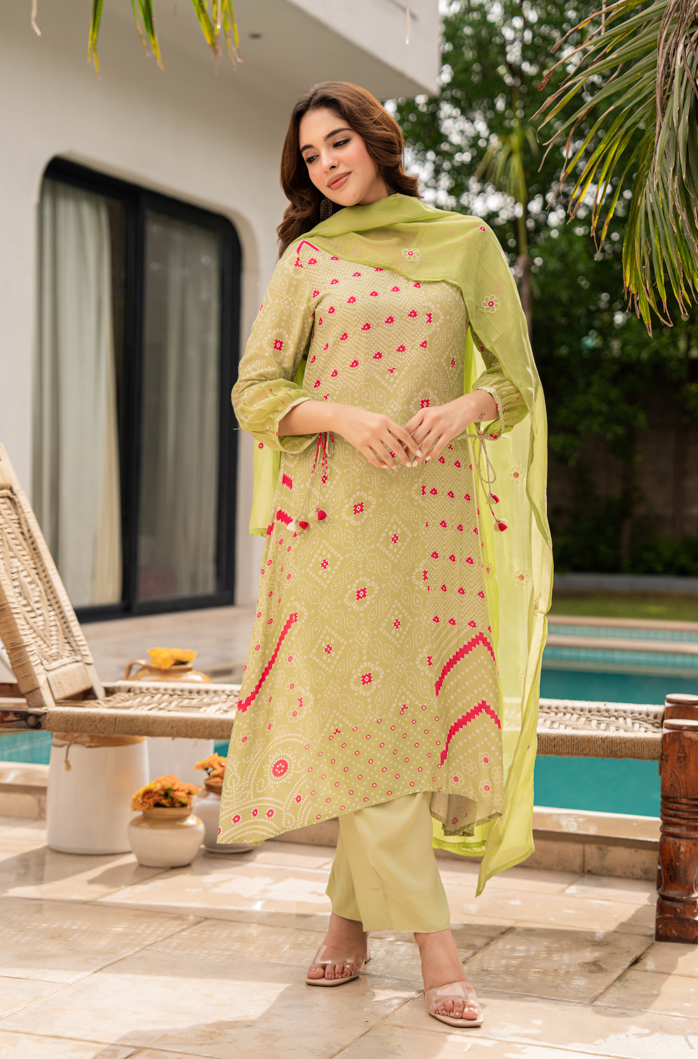 Mint Blossom Muslin Suit Set