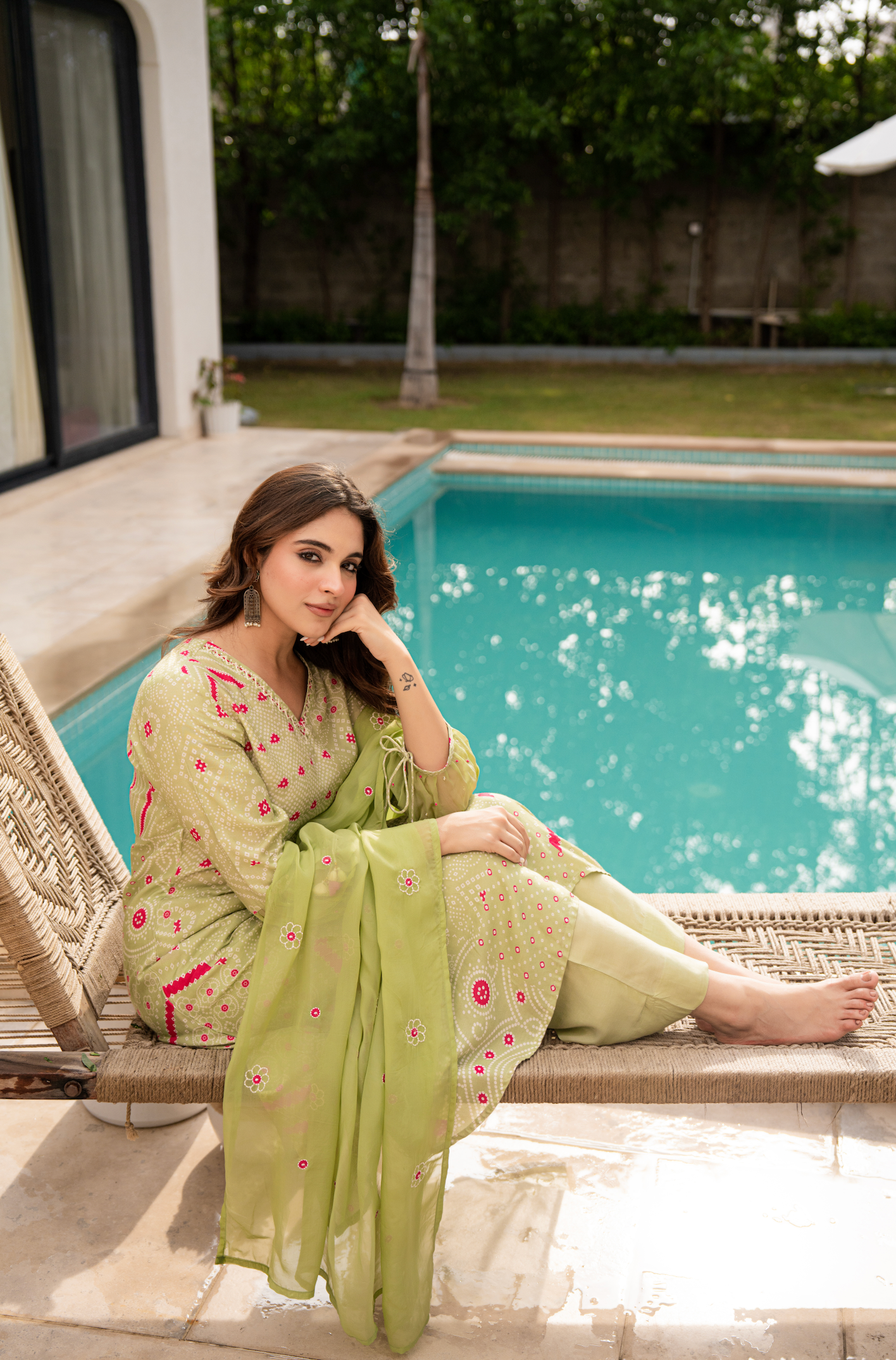 Mint Blossom Muslin Suit Set