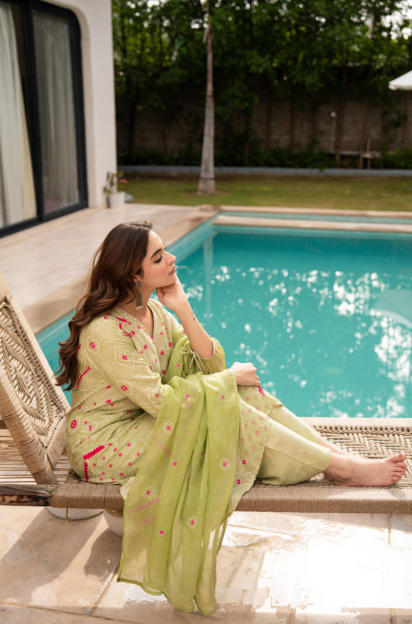 Mint Blossom Muslin Suit Set