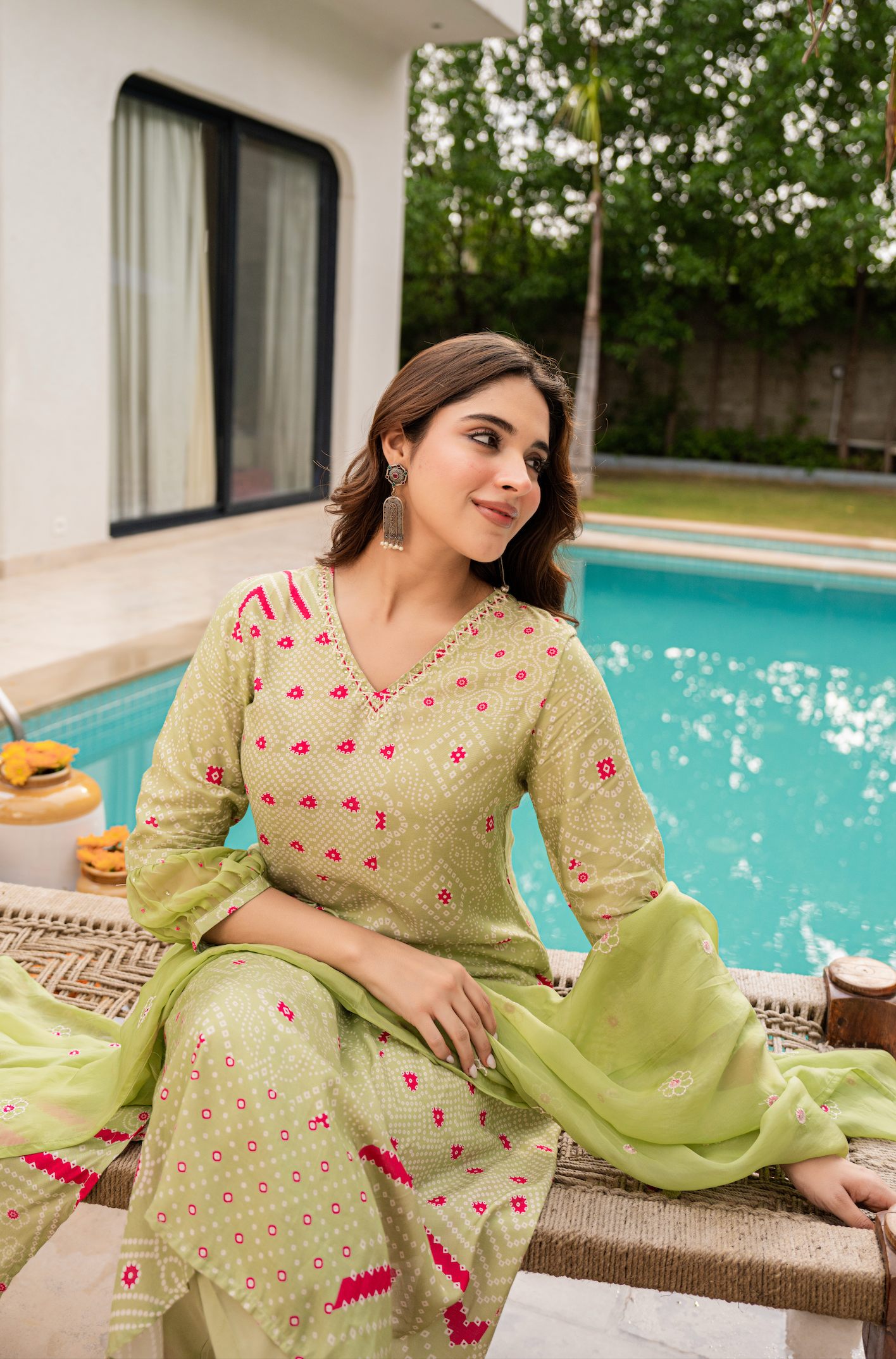 Mint Blossom Muslin Suit Set