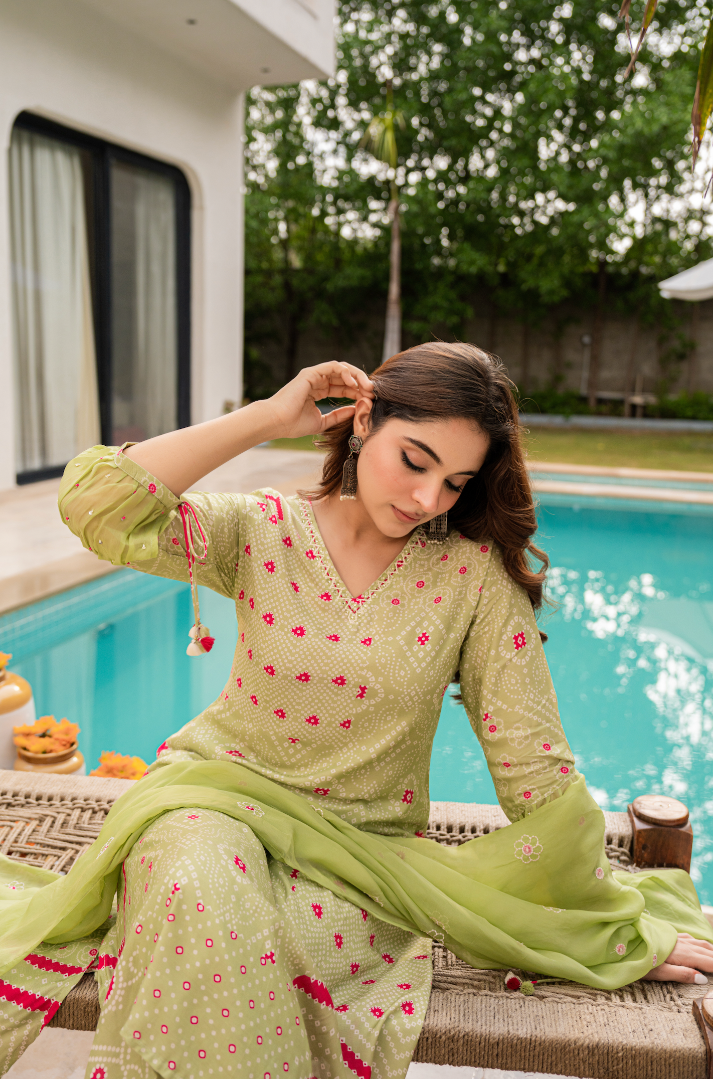 Mint Blossom Muslin Suit Set