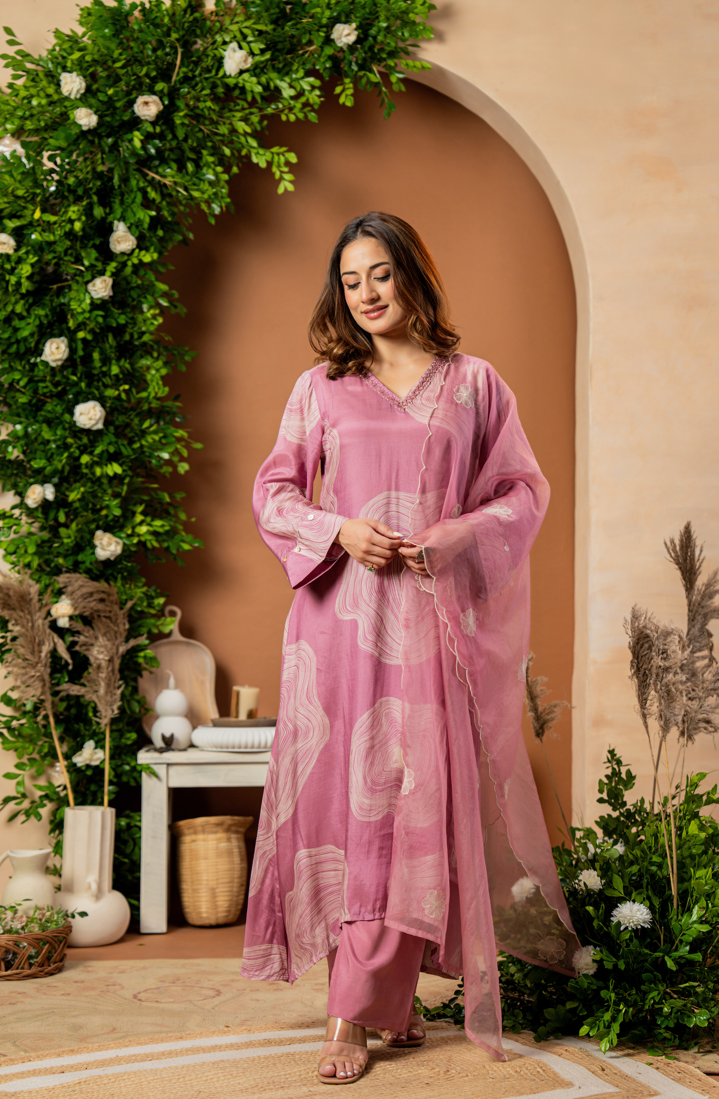 Blush Rose Muslin Suit Set