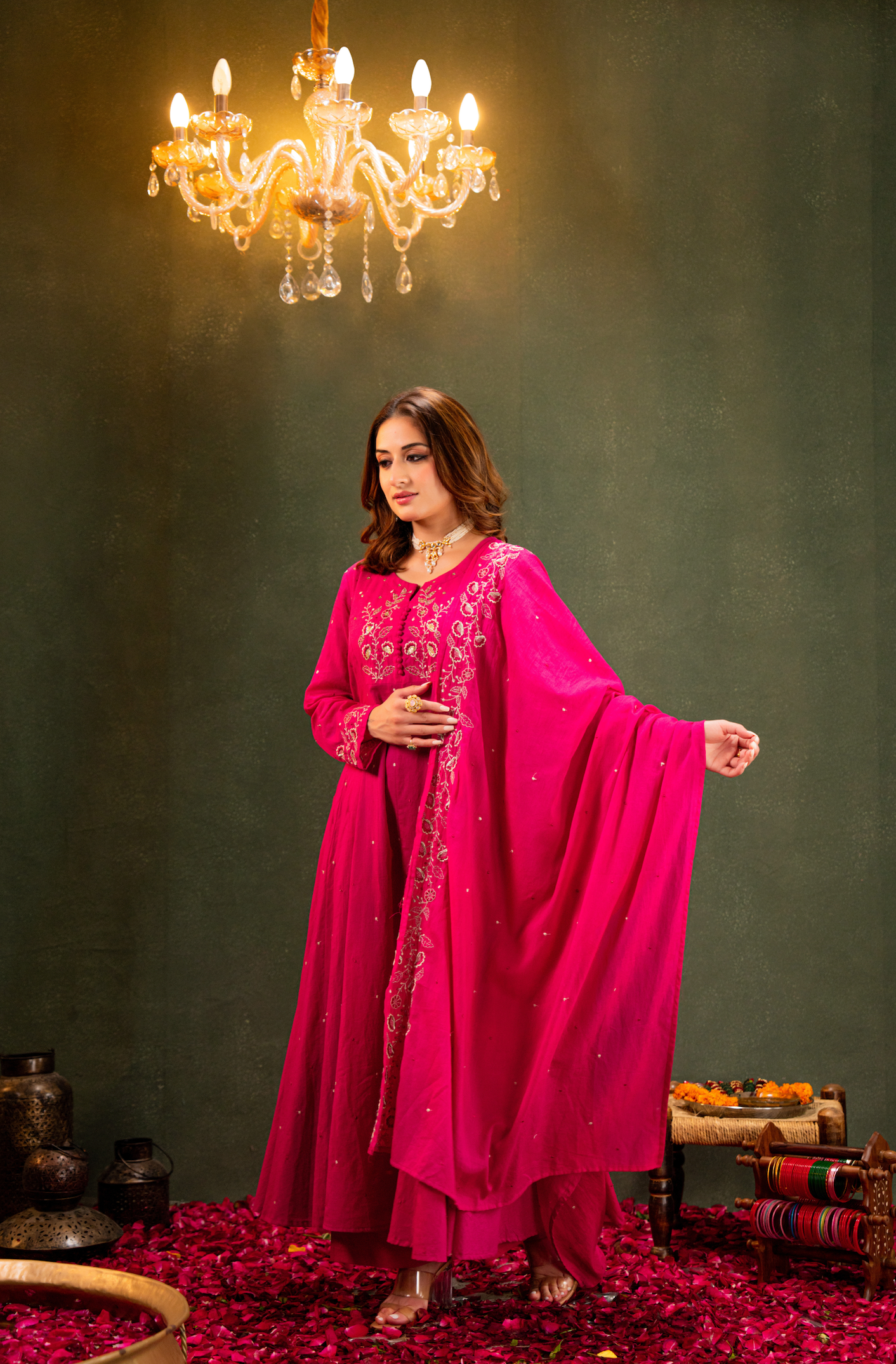 Rose Whisper Anarkali Suit Set