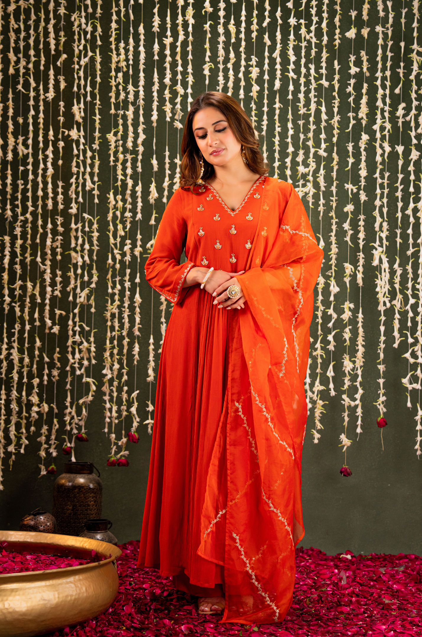 Amber Vistara Crush Chanderi Suit Set