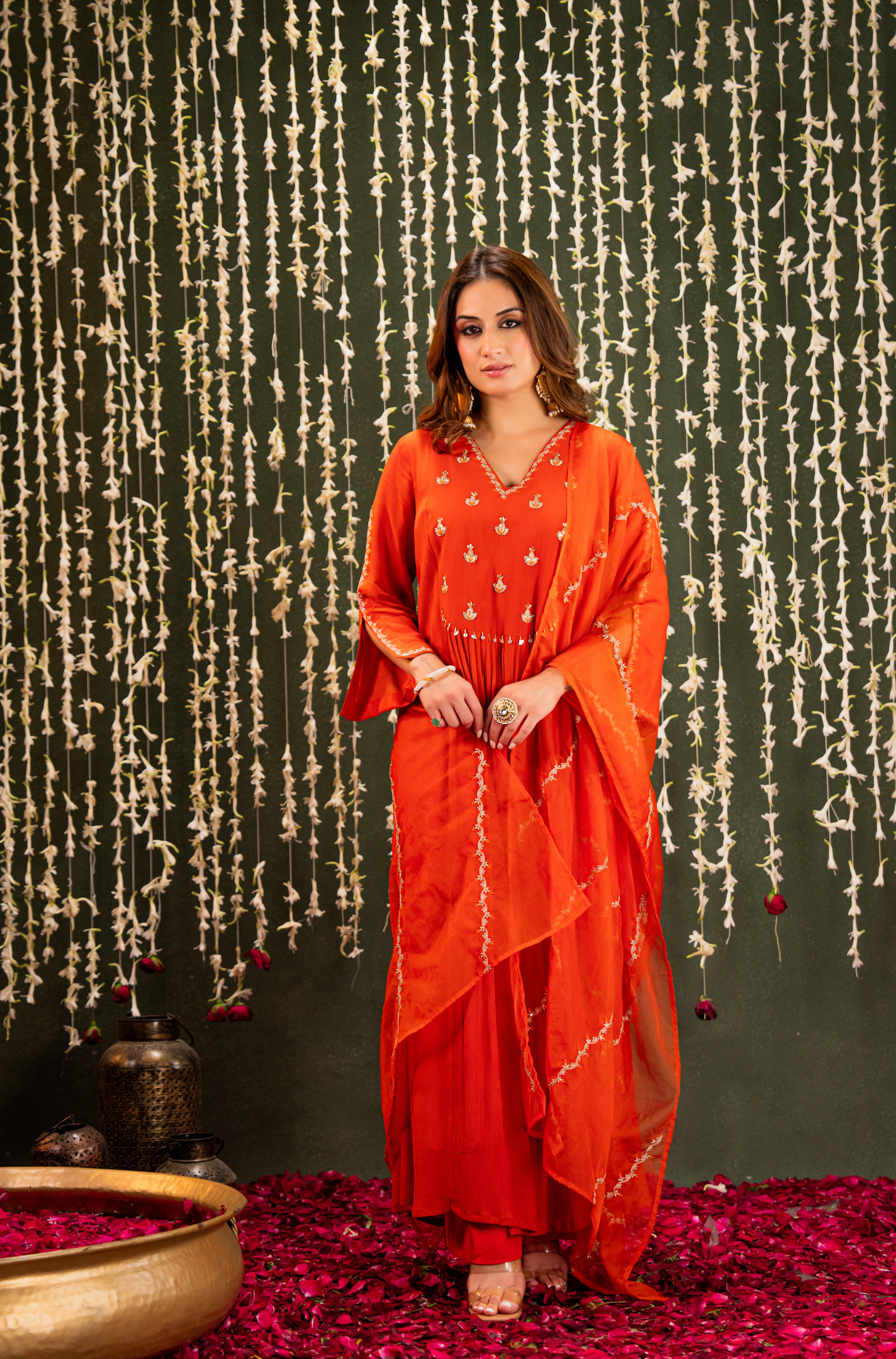 Amber Vistara Crush Chanderi Suit Set