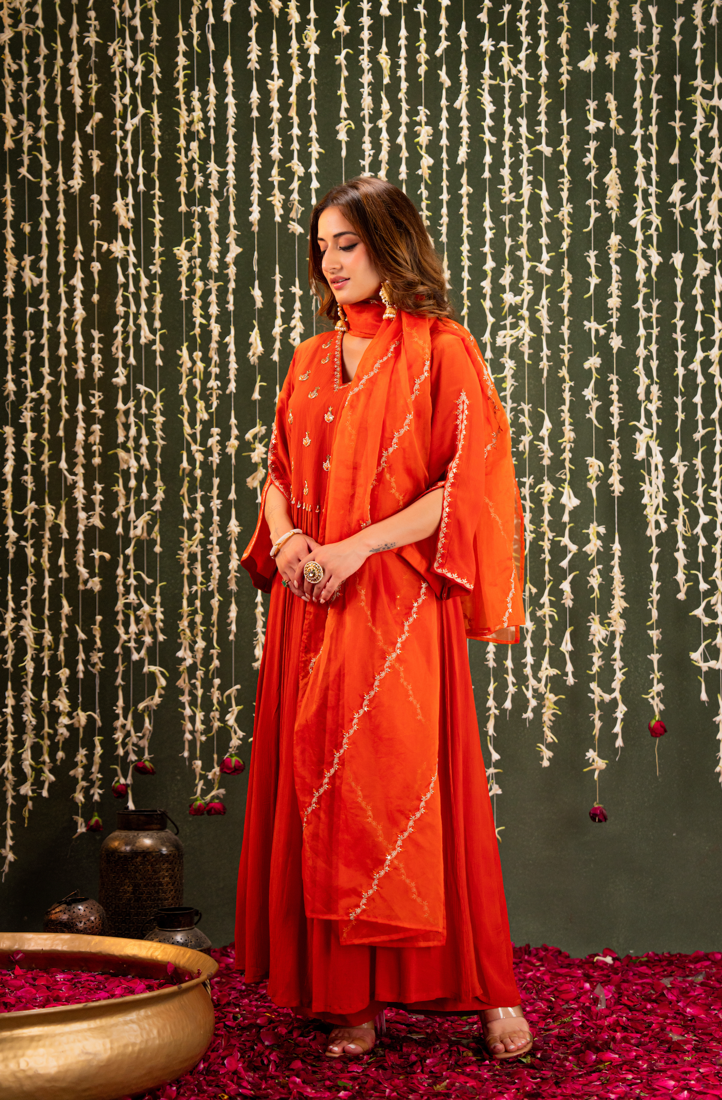 Amber Vistara Crush Chanderi Suit Set