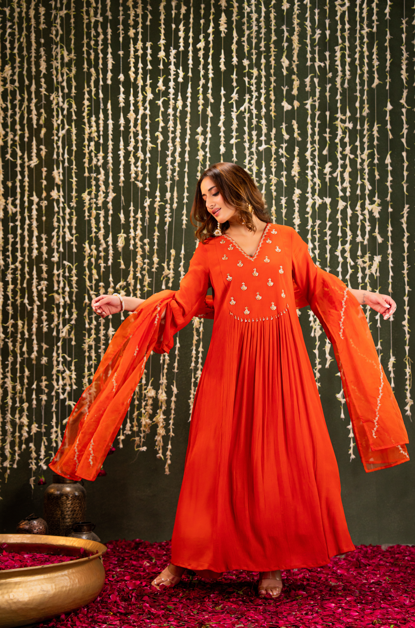 Amber Vistara Crush Chanderi Suit Set