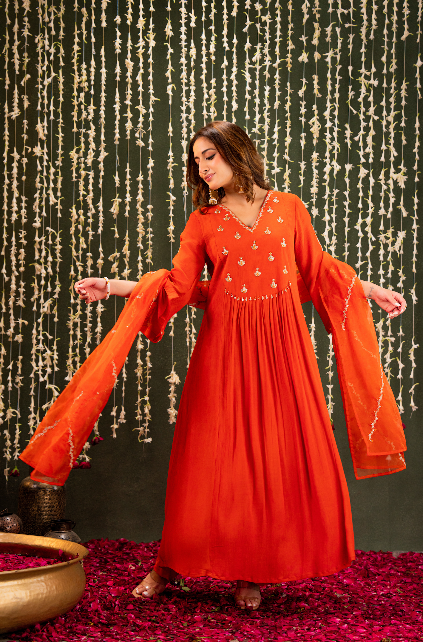 Amber Vistara Crush Chanderi Suit Set