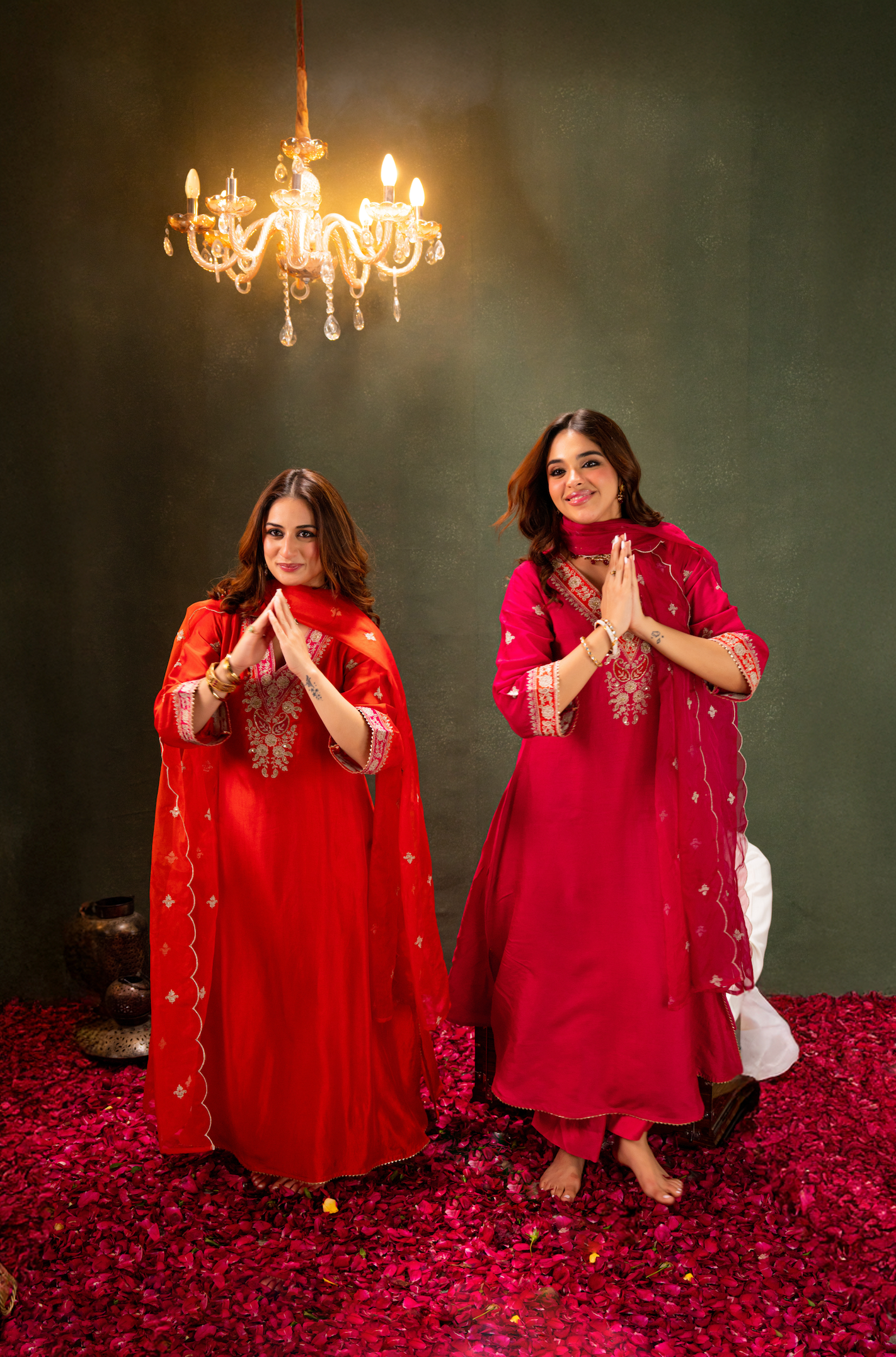 Fuchsia Noor Silk Suit Set