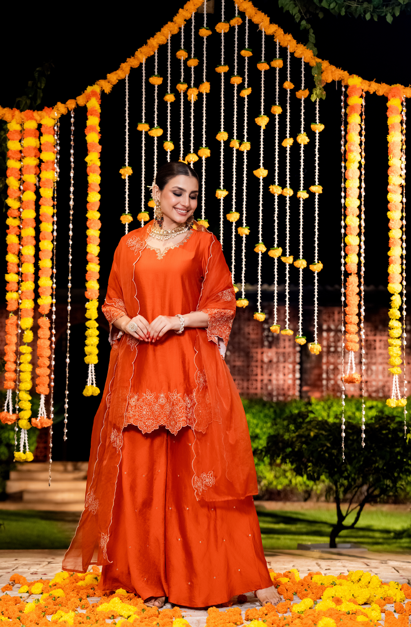 Amber Aura Satoori Silk Suit