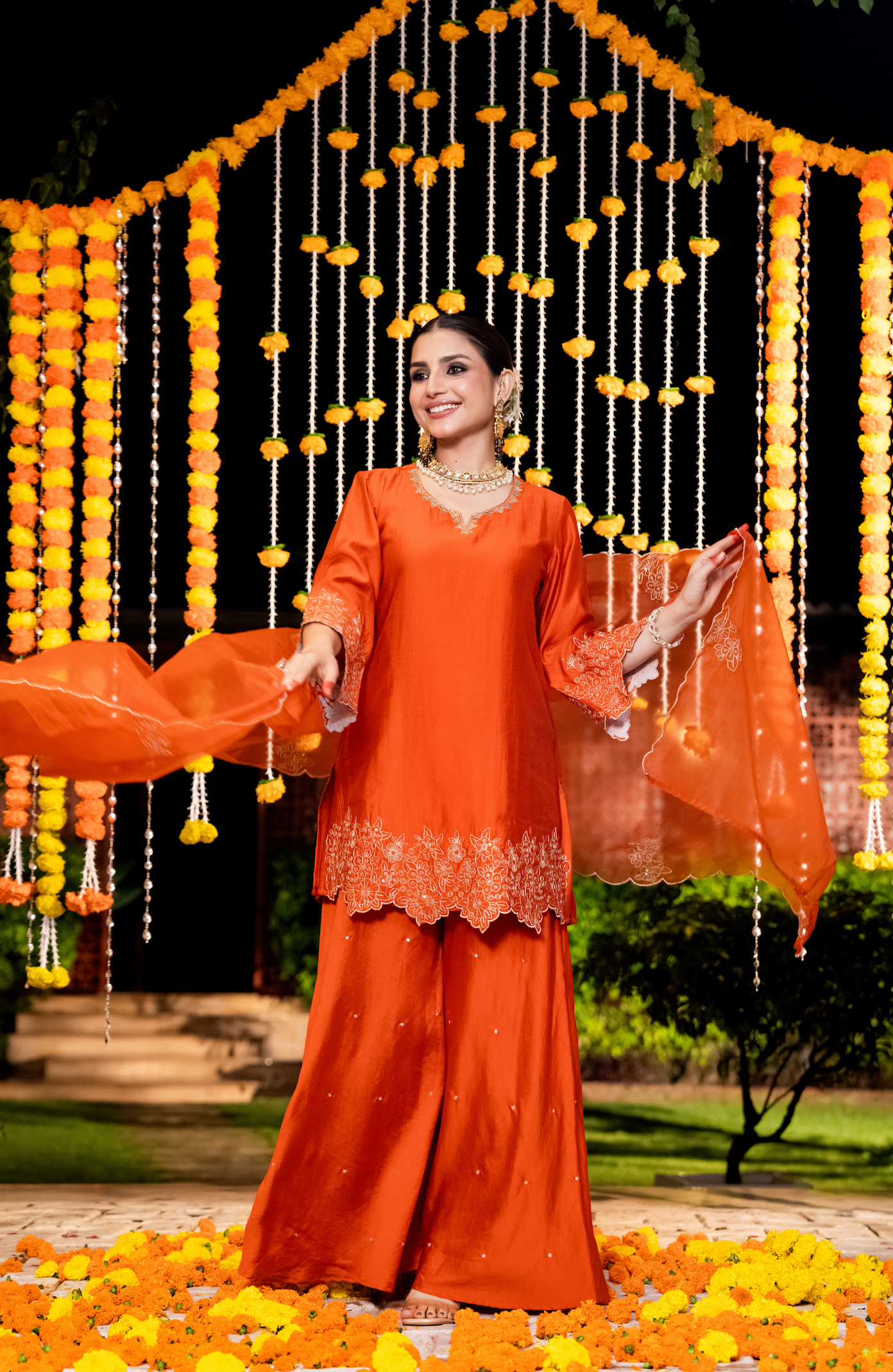 Amber Aura Satoori Silk Suit