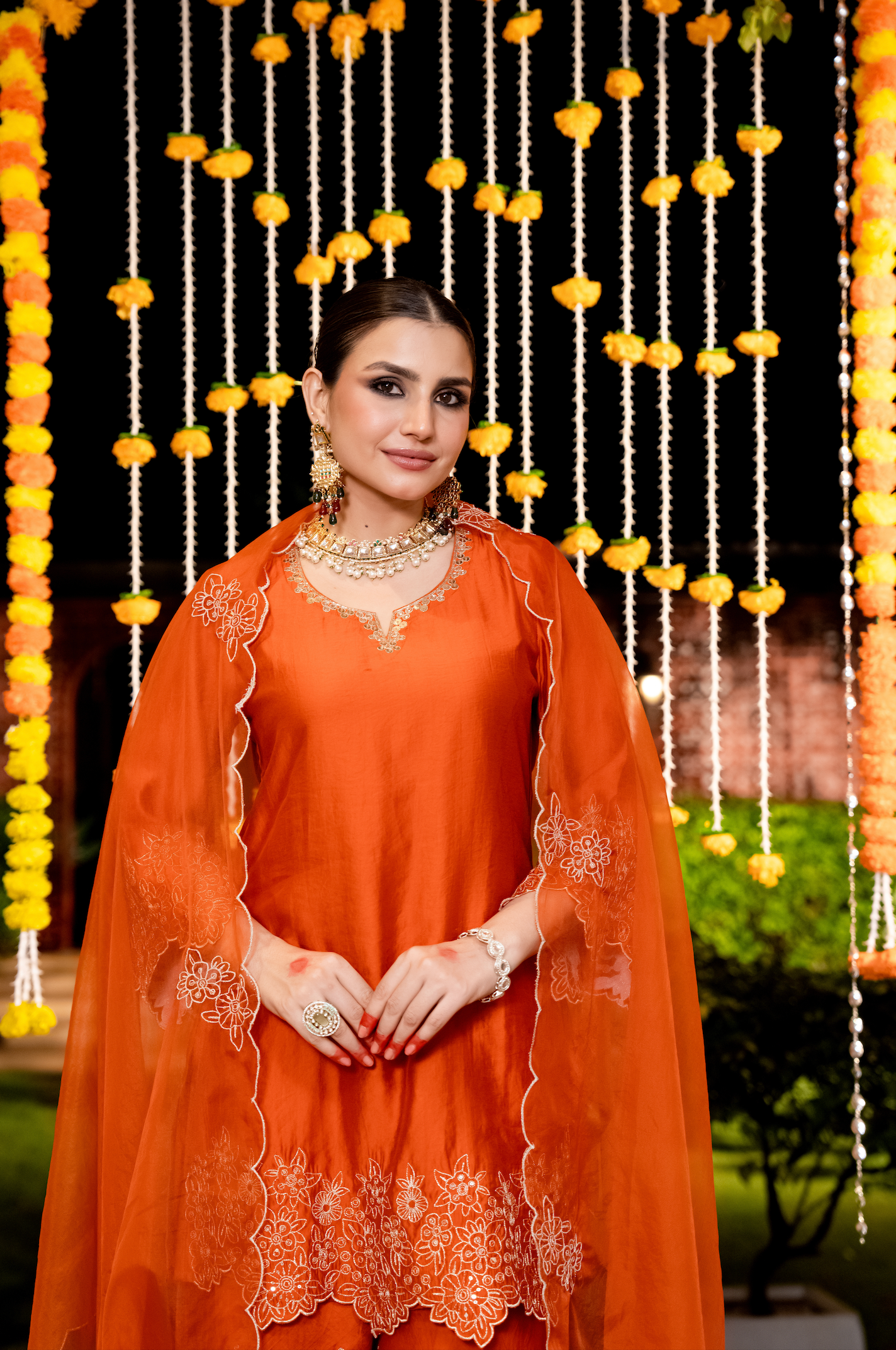 Amber Aura Satoori Silk Suit