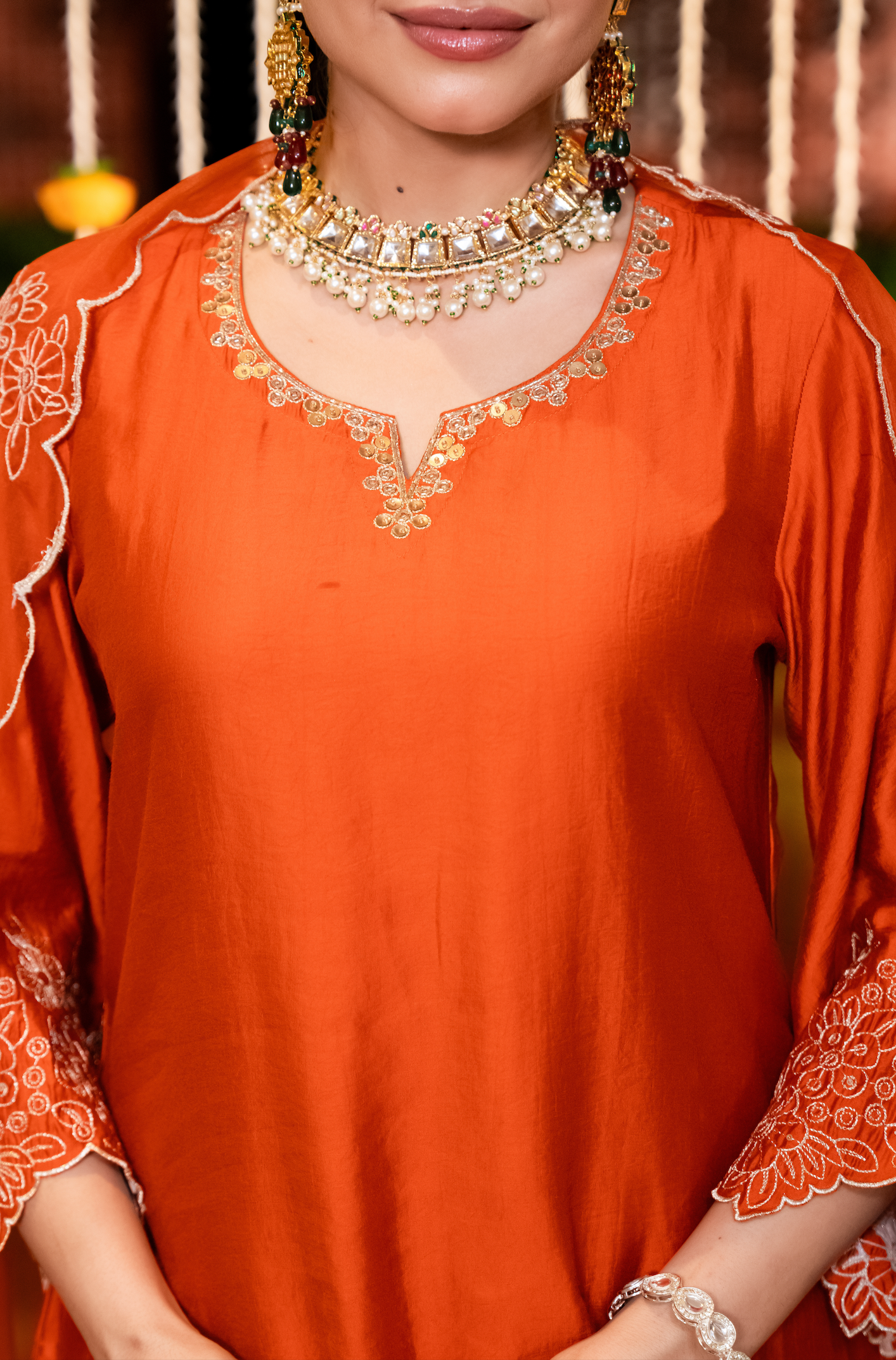 Amber Aura Satoori Silk Suit